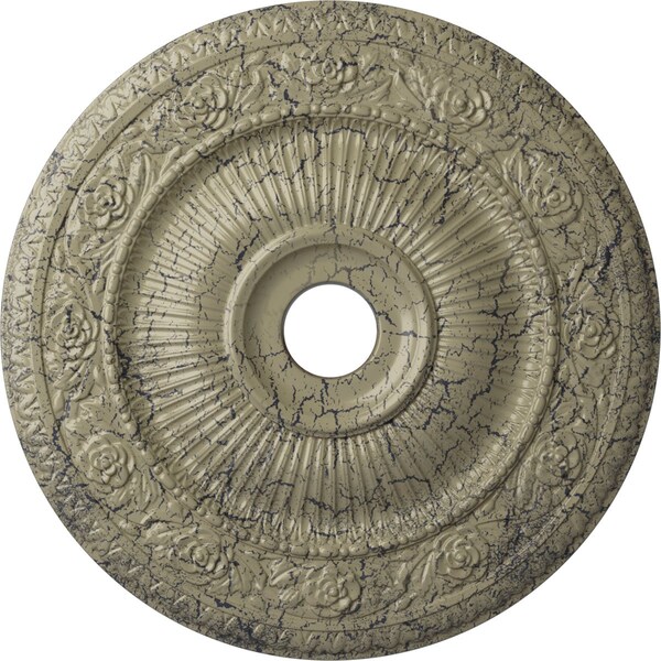 Ekena Millwork Logan Ceiling Medallion (Canopies up to 6 1/8"), 24 1/4"OD x 3 7/8"ID x 2"P, Castle Stone Crackle CM24LO1CSC - main